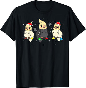 Cockatiel Bird Christmas Funny Gift T-Shirt - T-Shirt | Black