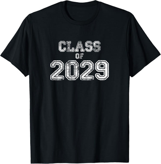 Class of 2029 Shirt | Senior 2029 Graduation Gift Him Her T-Shirt - T-Shirt | Black