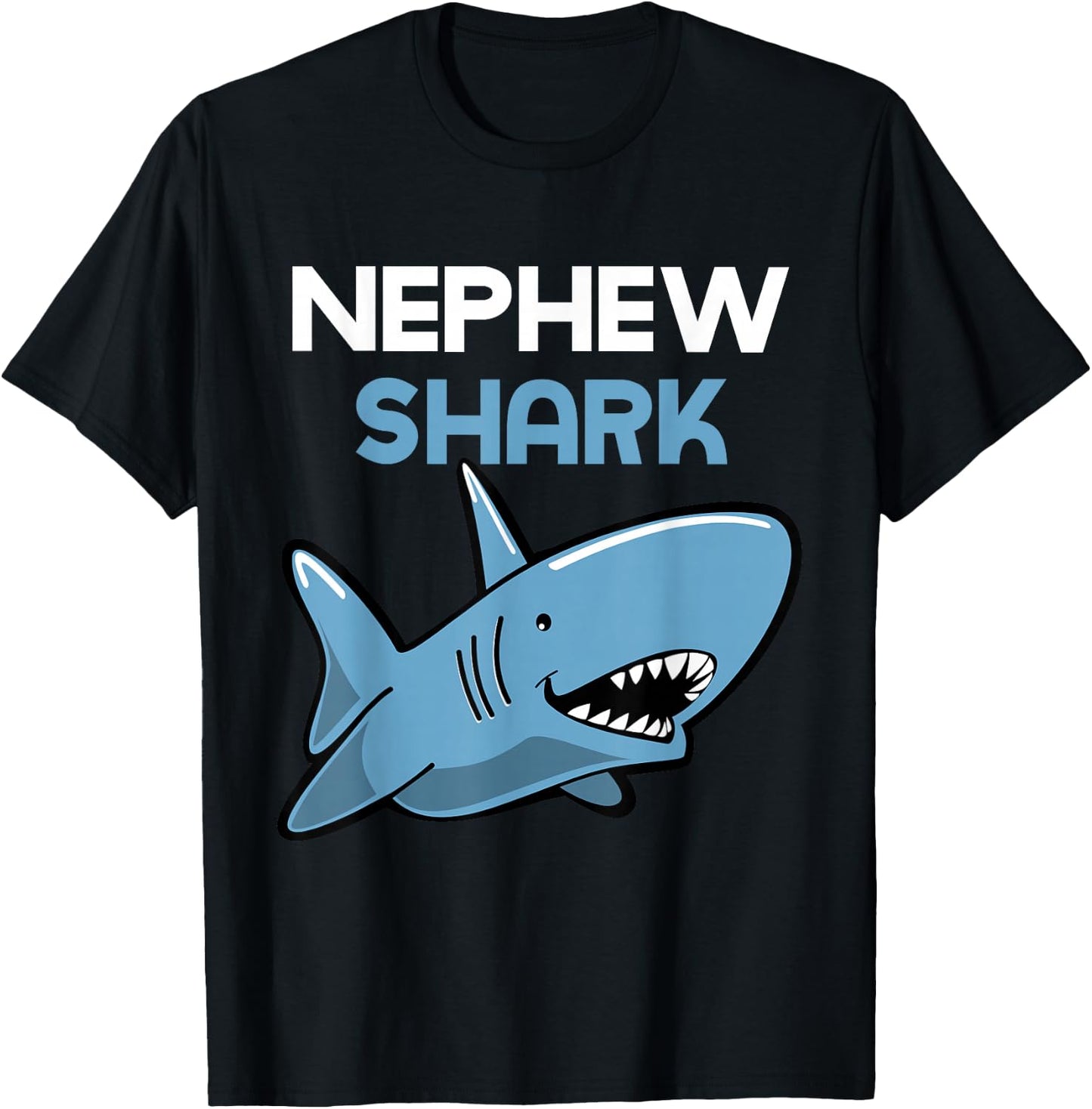 Nephew Shark Funny Family Gift T-Shirt - T-Shirt | Black