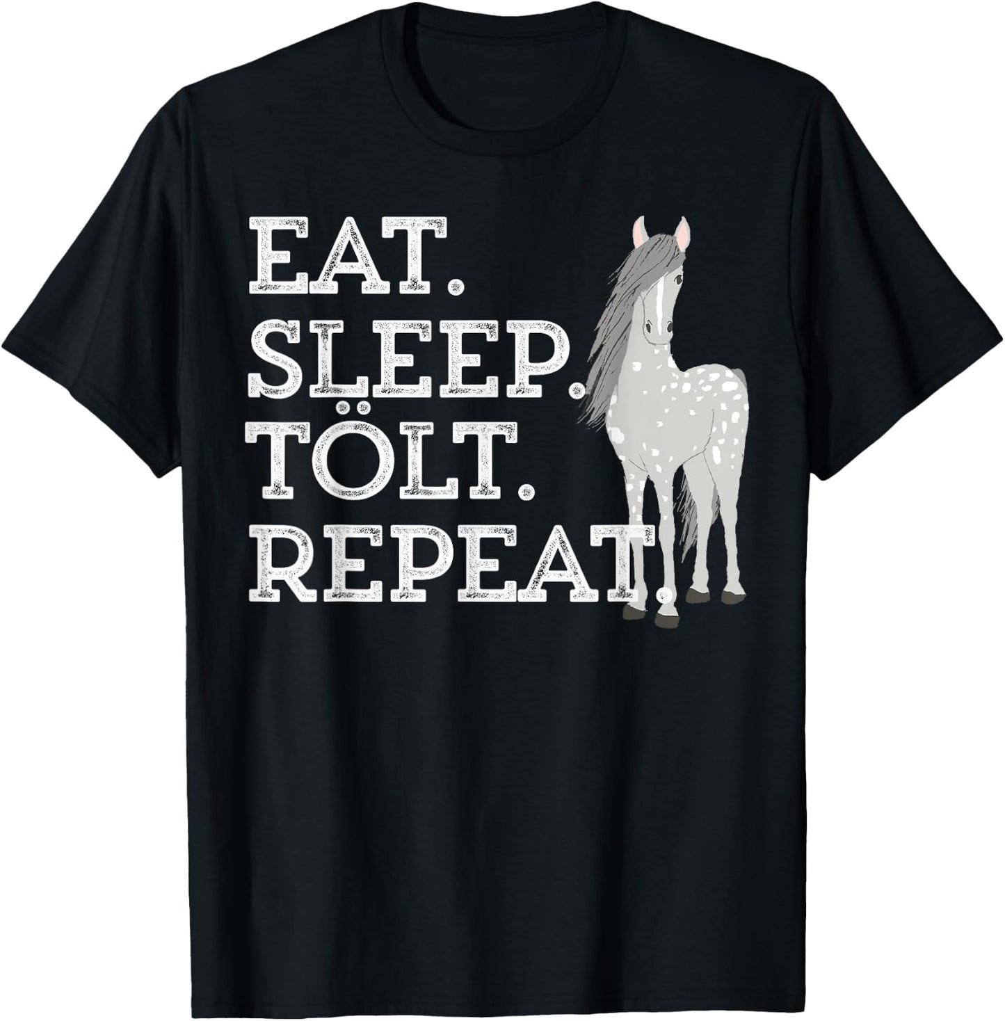 Icelandic Horse Saying Eat Sleep Tolt Toy Gift Women Girls T-Shirt - T-Shirt | Black