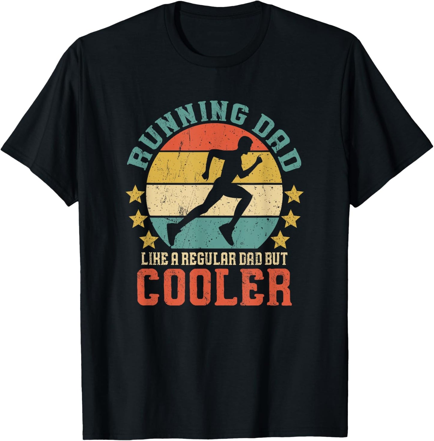Running Dad Vintage Funny Marathon Runner Father's Day Gift T-Shirt - T-Shirt | Black