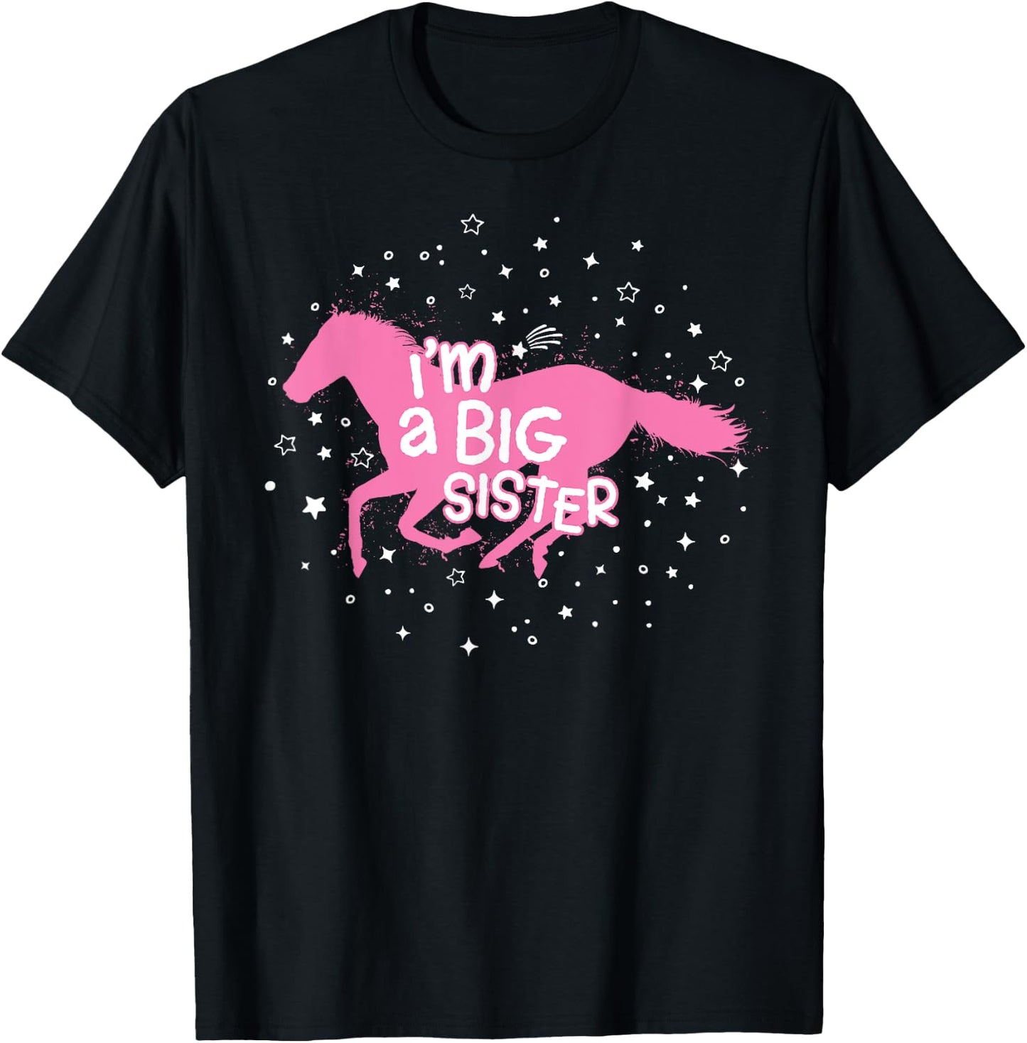 Big Sister Horse Shirt I'm a Big Sister for Girls T-Shirt - T-Shirt | Black