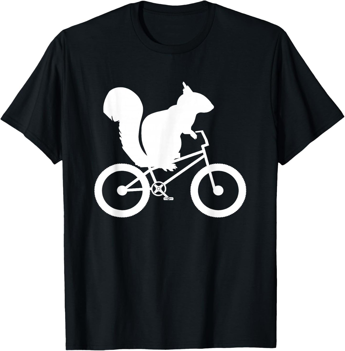 Funny Squirrel Riding Bike Cute Chipmunk Lover T-Shirt - T-Shirt | Black