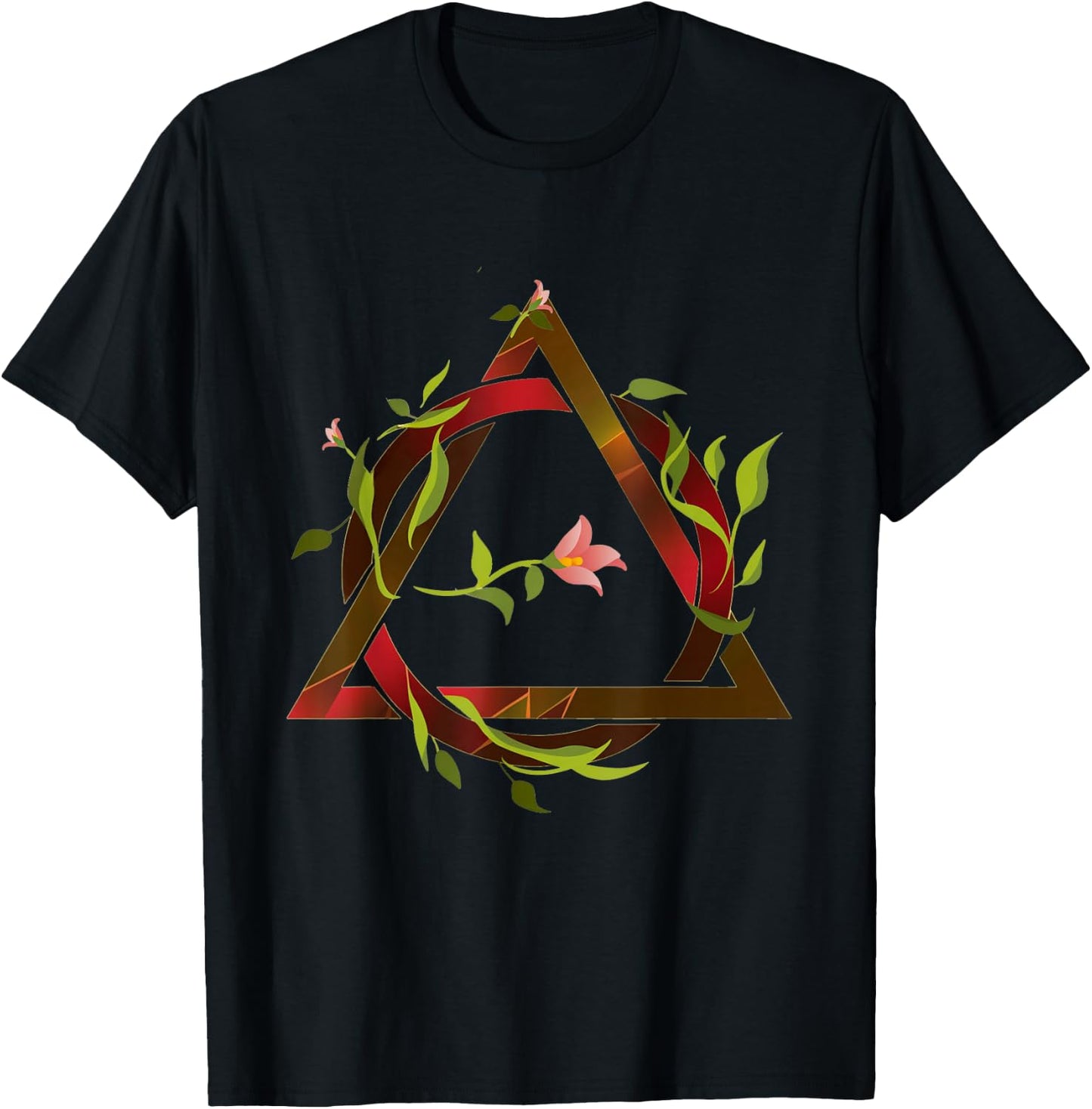 therian Symbol with Flowers Inclusion T-Shirt - T-Shirt | Black