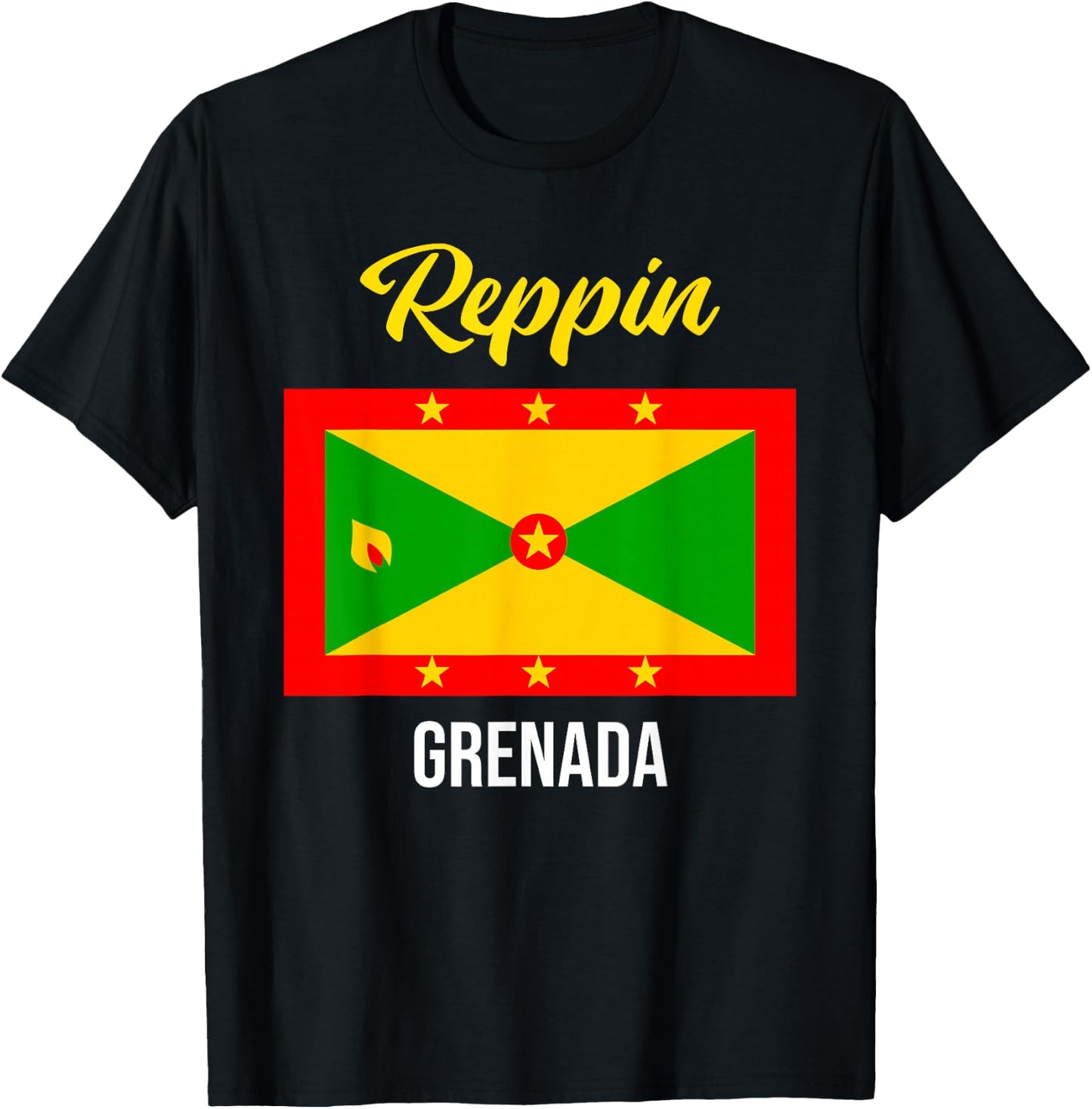 Grenada Flag Reppin West Indies Vacation T Shirt T-Shirt - T-Shirt | Black