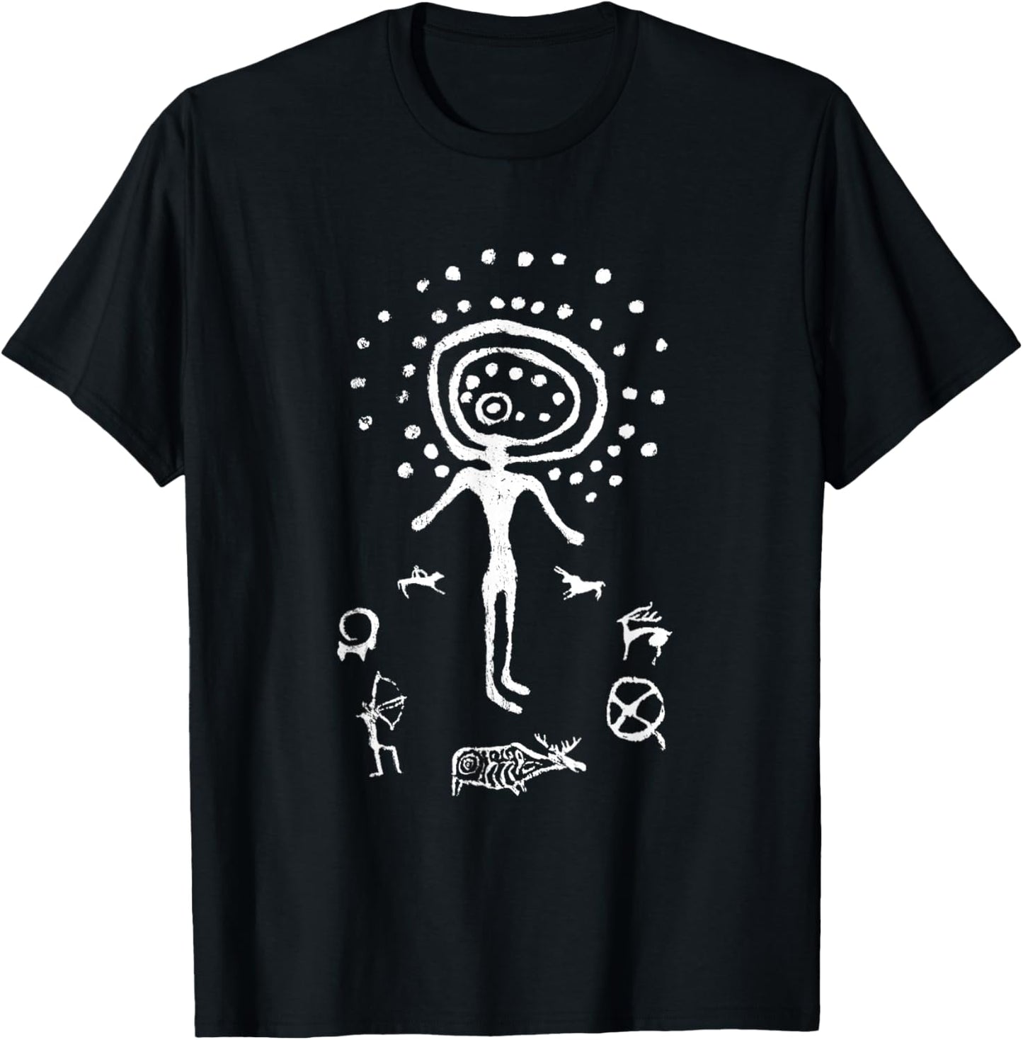 Tamgaly Shaman Cave Petroglyph Ancient Art Archaeology T-Shirt - T-Shirt | Black