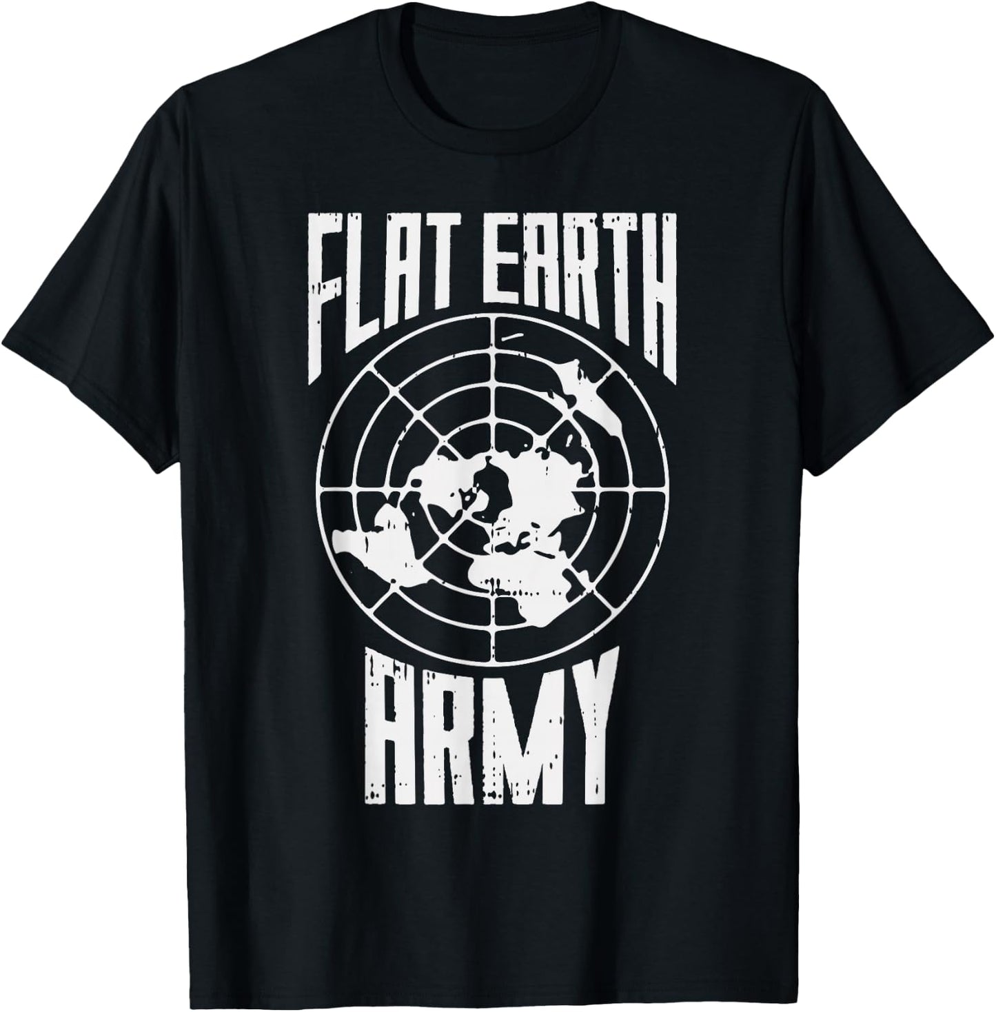 Flat Earth Army Vintage Conspiracy Theory Earthers Gift T-Shirt - T-Shirt | Black