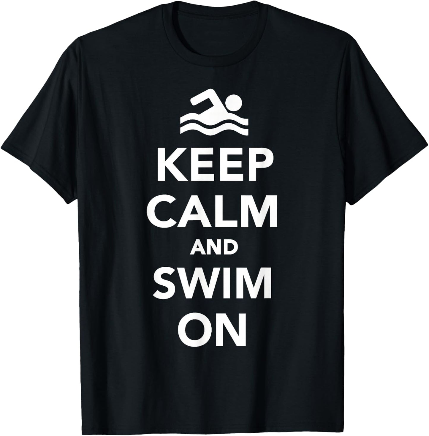 Keep Calm Swimming T-Shirt - T-Shirt | Black
