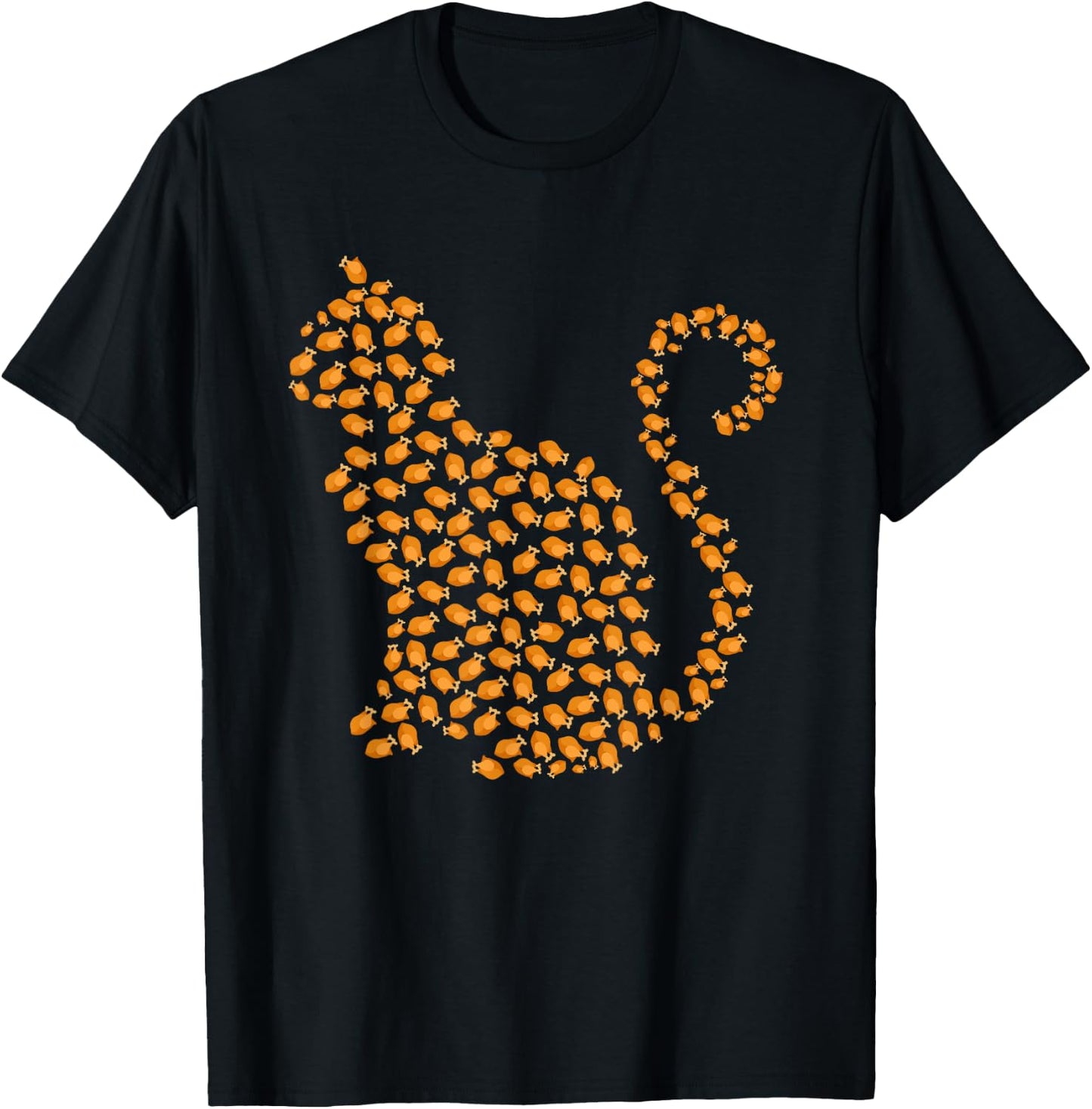 Happy Thanksgiving for Cats Lovers Funny Turkey Cat T-Shirt - T-Shirt | Black