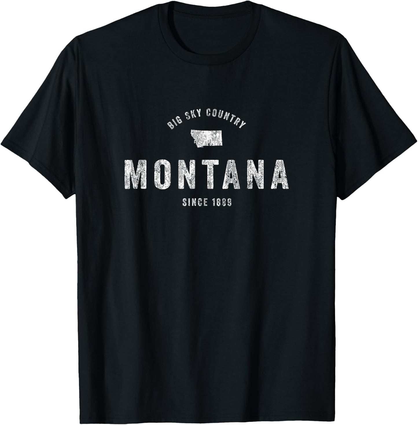 Montana T Shirt Vintage Sports Design Retro MT T-Shirt - T-Shirt | Black