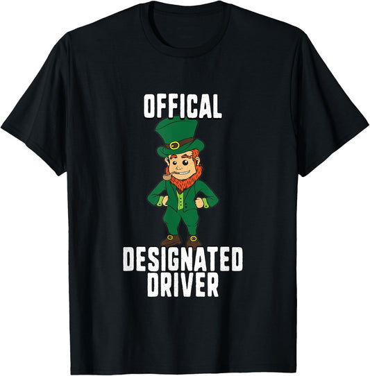 Funny Official Designated Driver St Patricks Day T-Shirt - T-Shirt | Black