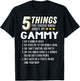 Funny 5 Things Grandma Gammy Gift T-Shirt - T-Shirt | Black