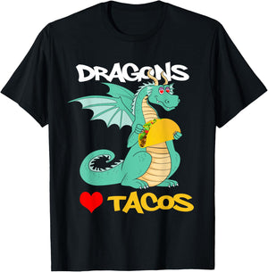 Dragons Love Tacos T-Shirt - T-Shirt | Black