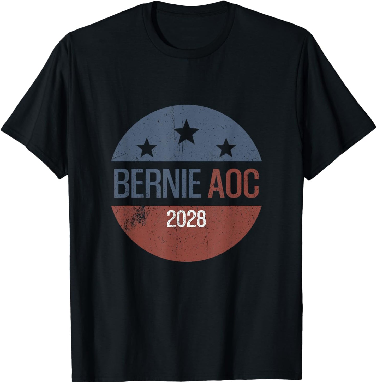 Bernie AOC 2028 Bernie Sanders Alexandria Cortez President T-Shirt - T-Shirt | Black