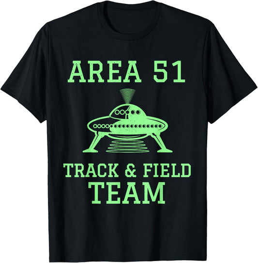 Funny Area 51 Track and Field Team Storm Runners UFO T-Shirt - T-Shirt | Black