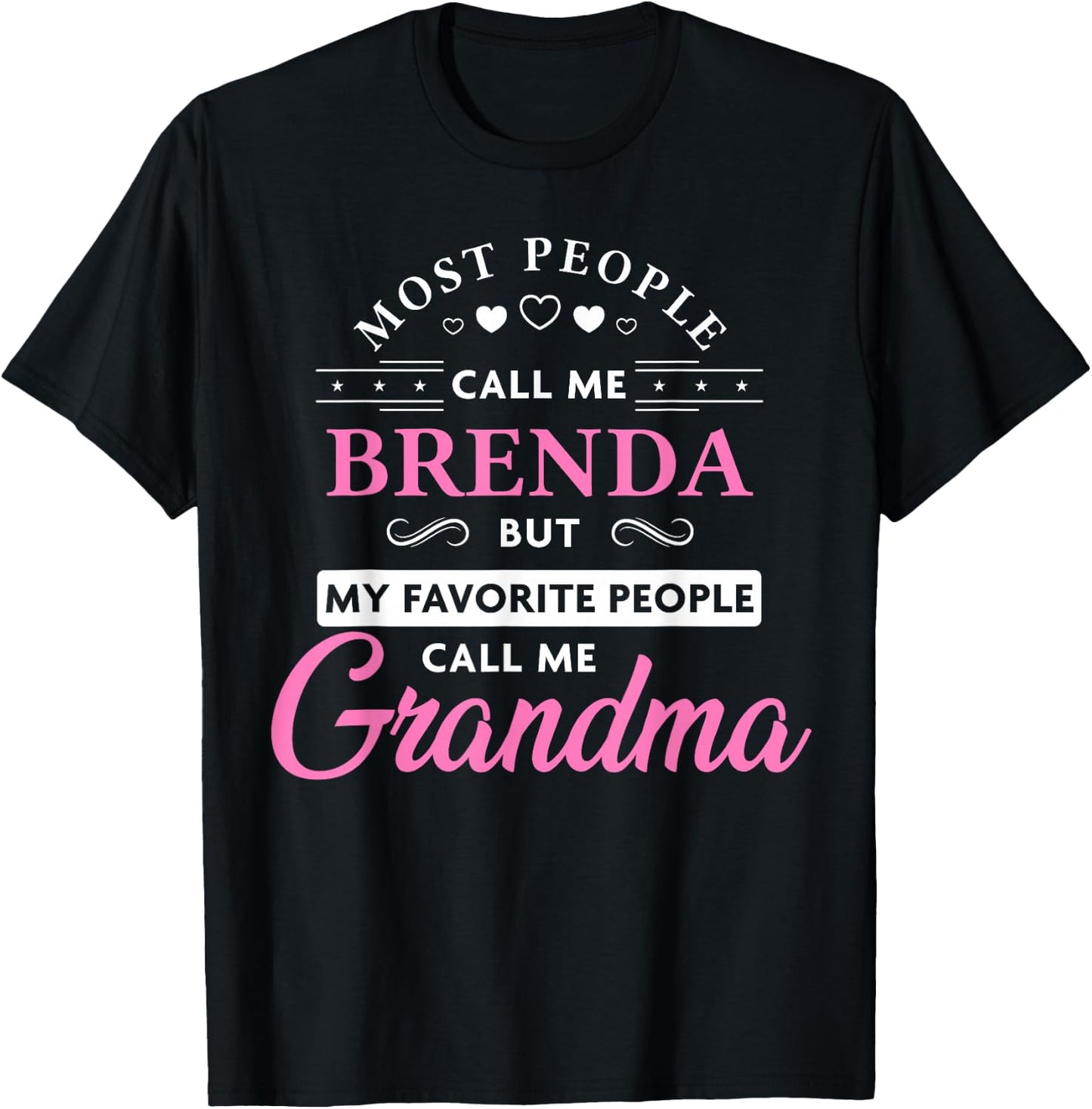 Brenda Name Gift Personalized Grandma T-Shirt - T-Shirt | Black
