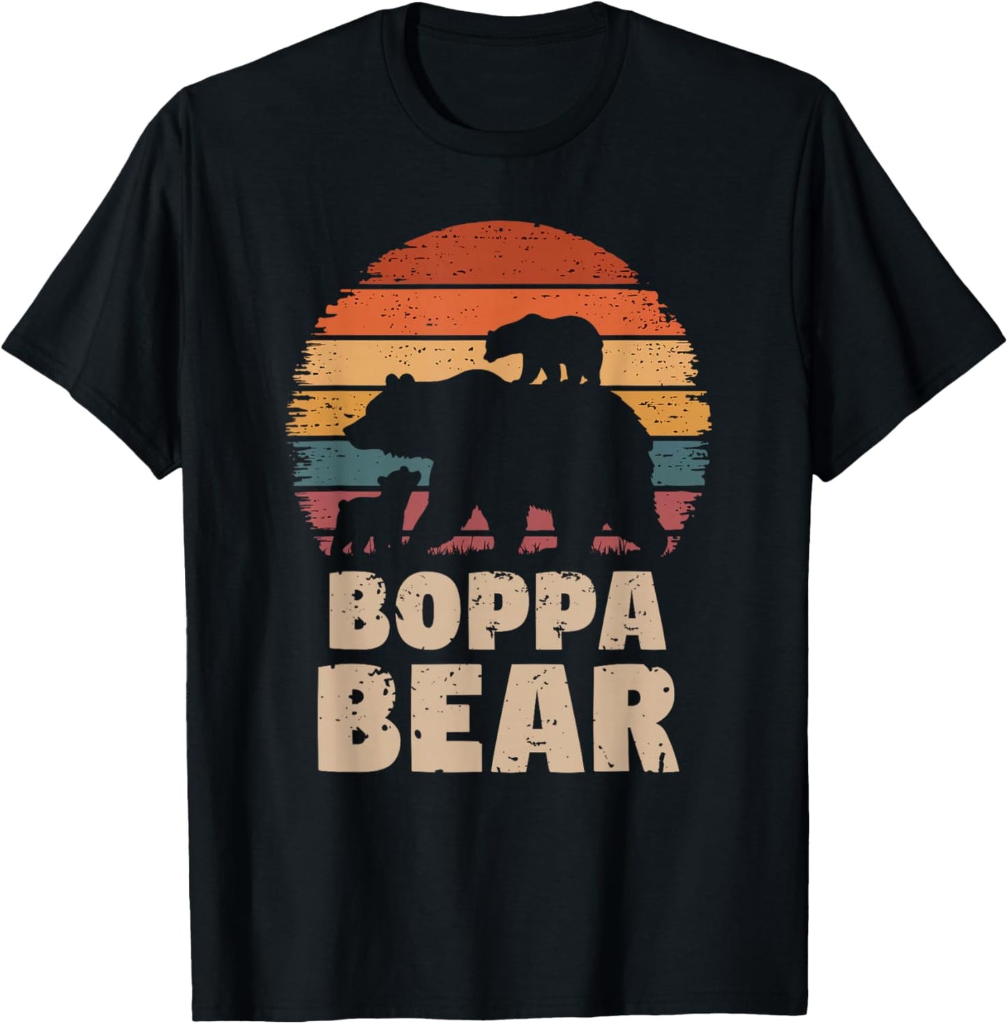 Boppa Bear Vintage Retro Funny Father's Day 2 Cubs Kids T-Shirt - T-Shirt | Black