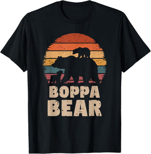 Boppa Bear Vintage Retro Funny Father's Day 2 Cubs Kids T-Shirt - T-Shirt | Black