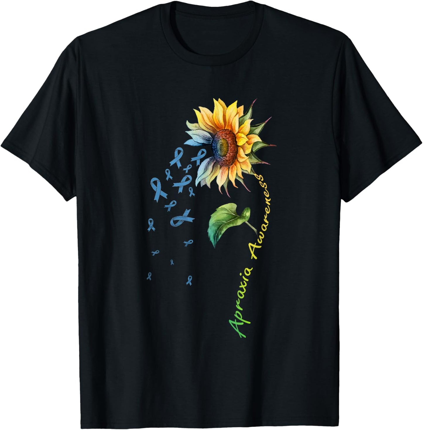 Apraxia Awareness Sunflower Shirt T-Shirt - T-Shirt | Black