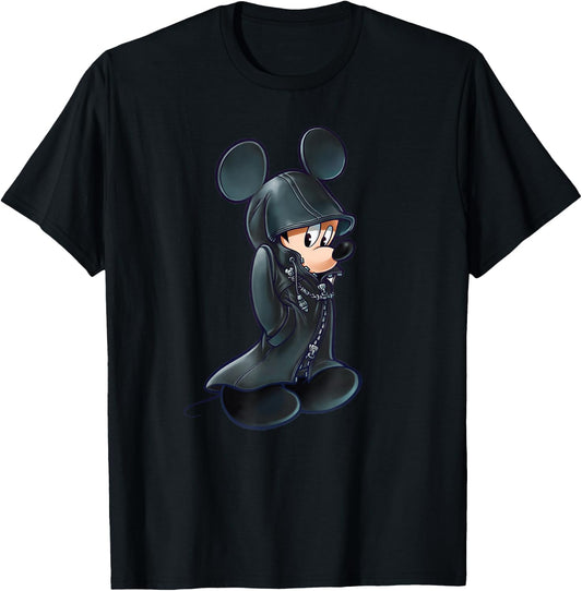 Disney Kingdom Hearts King Mickey Black Coat T-Shirt - T-Shirt | Black