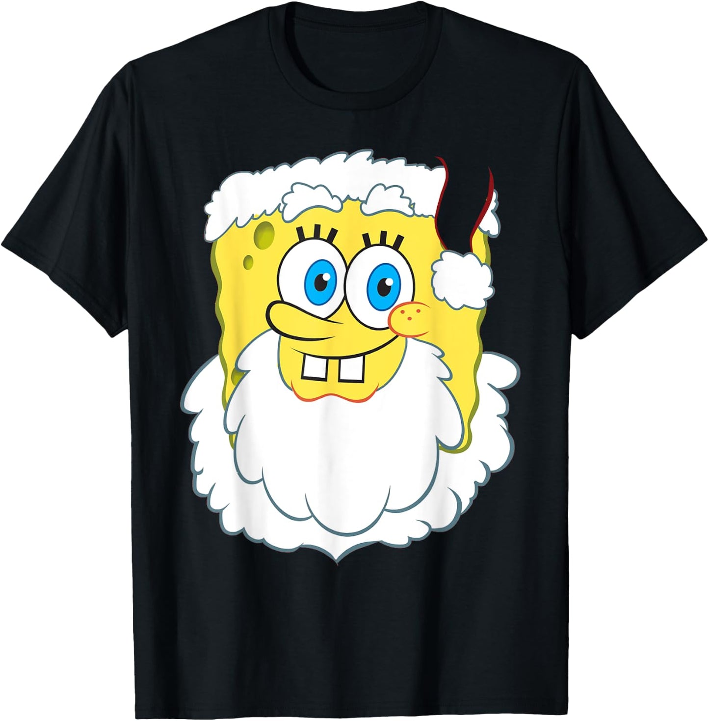 Spongebob SquarePants Large Santa Clause Christmas T-Shirt - T-Shirt | Black
