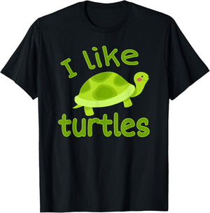 I Love Turtles - I Like Turtles Vintage Tortoise Reptile T-Shirt - T-Shirt | Black