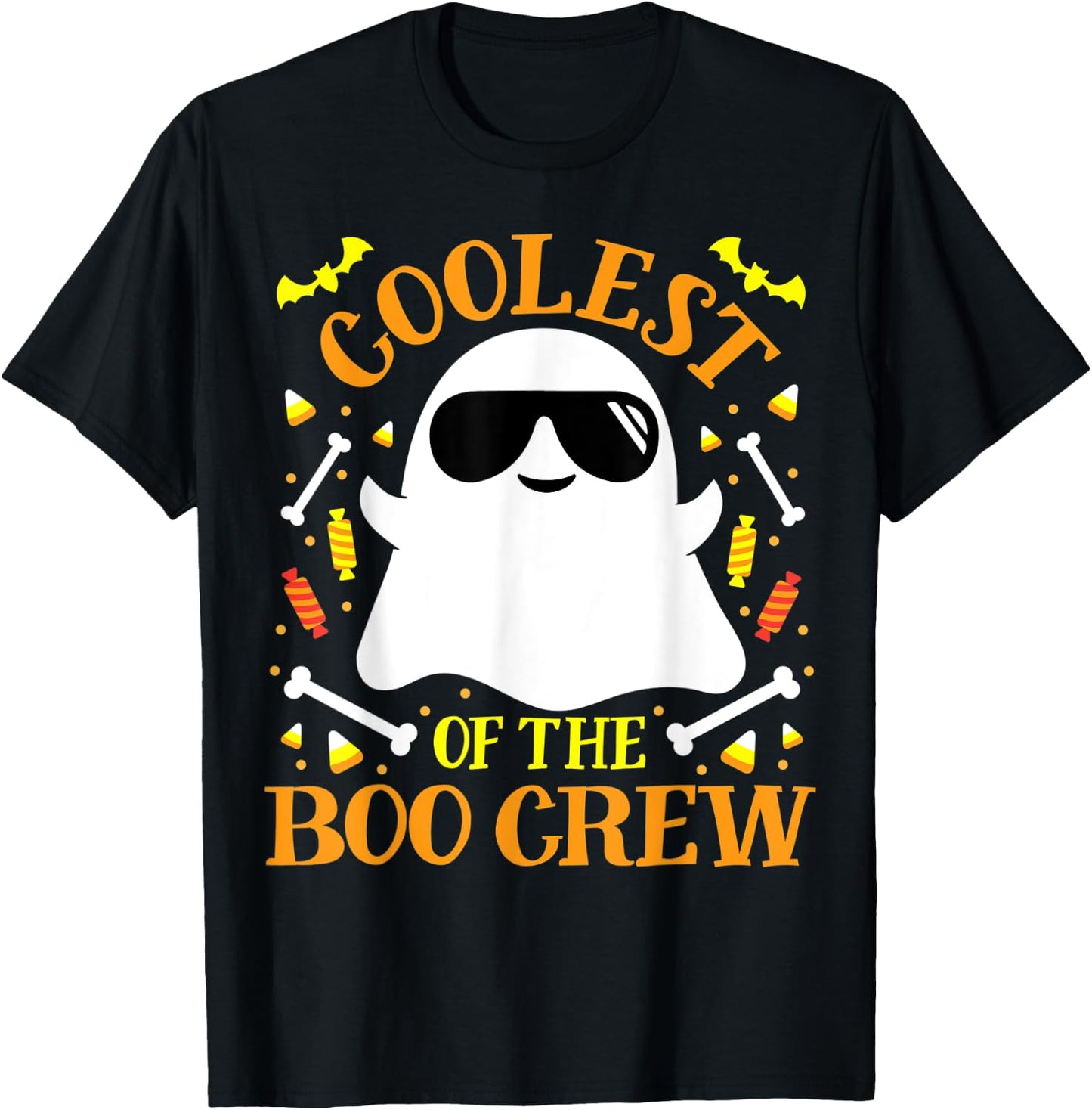 Coolest Boo Crew Ghost Matching Funny Set Boy Girl Halloween T-Shirt - T-Shirt | Black