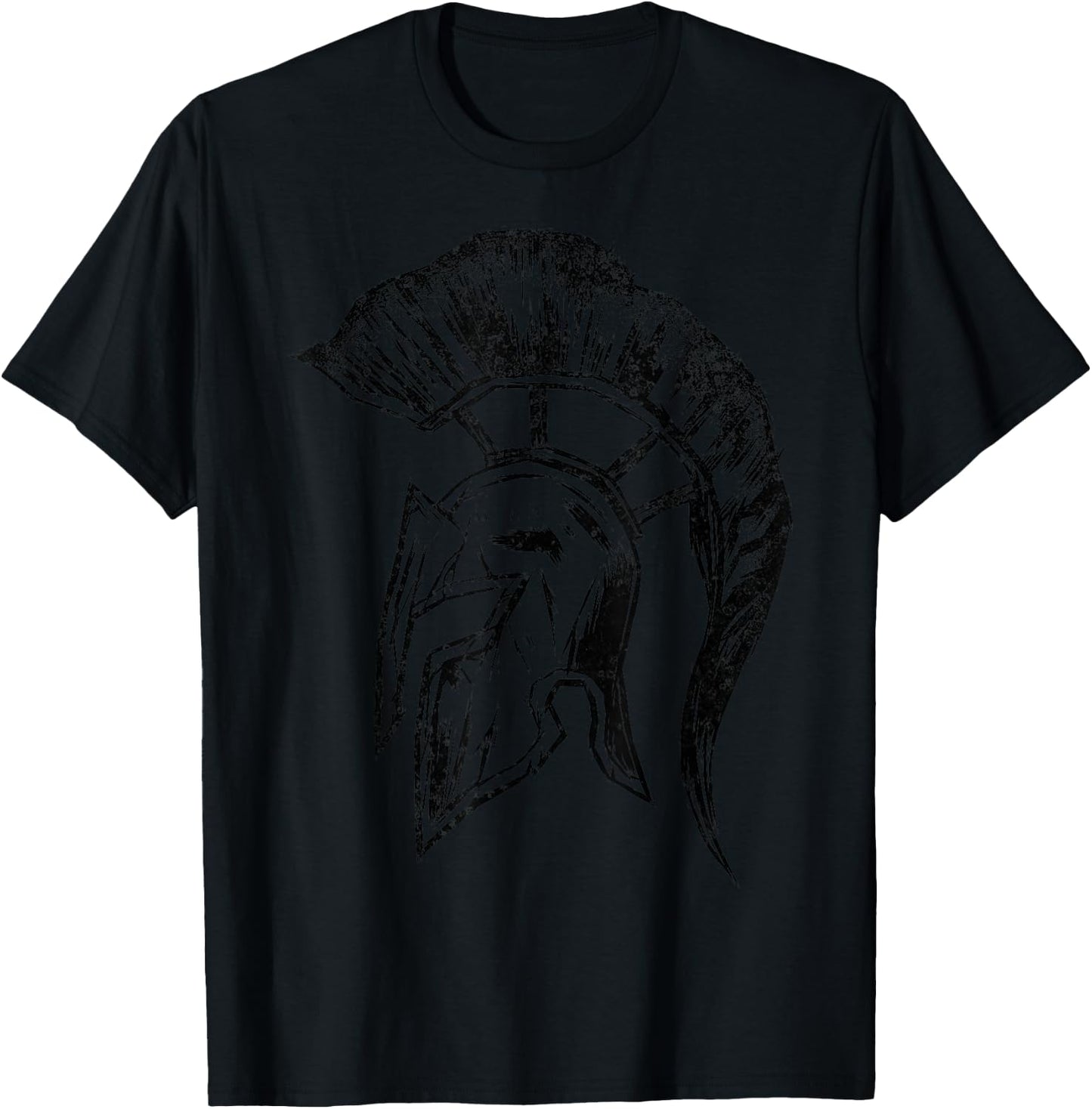 Retro Vintage Spartan Helmet Warrior Trojan Warrior T-Shirt - T-Shirt | Black