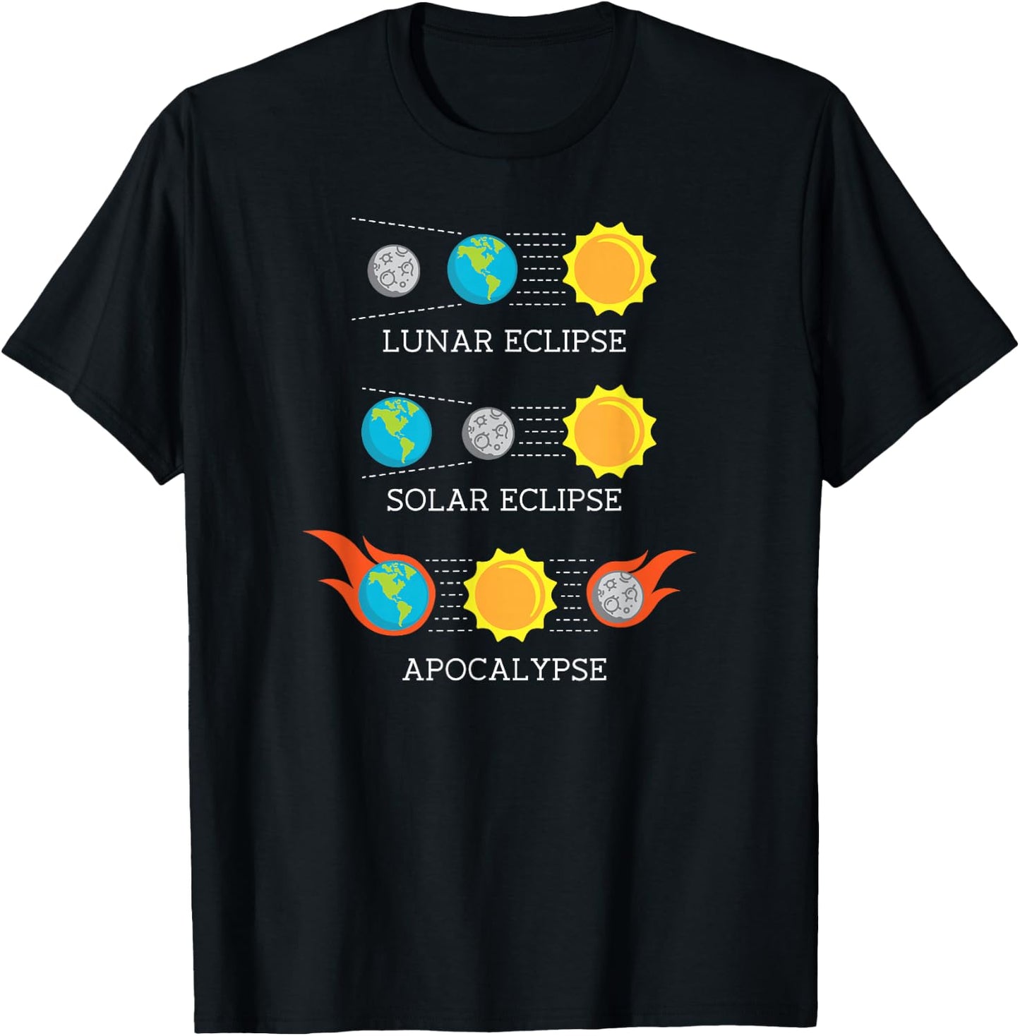 Total Solar Eclipse Funny Apocalypse Lunar Space shirt gift T-Shirt - T-Shirt | Black