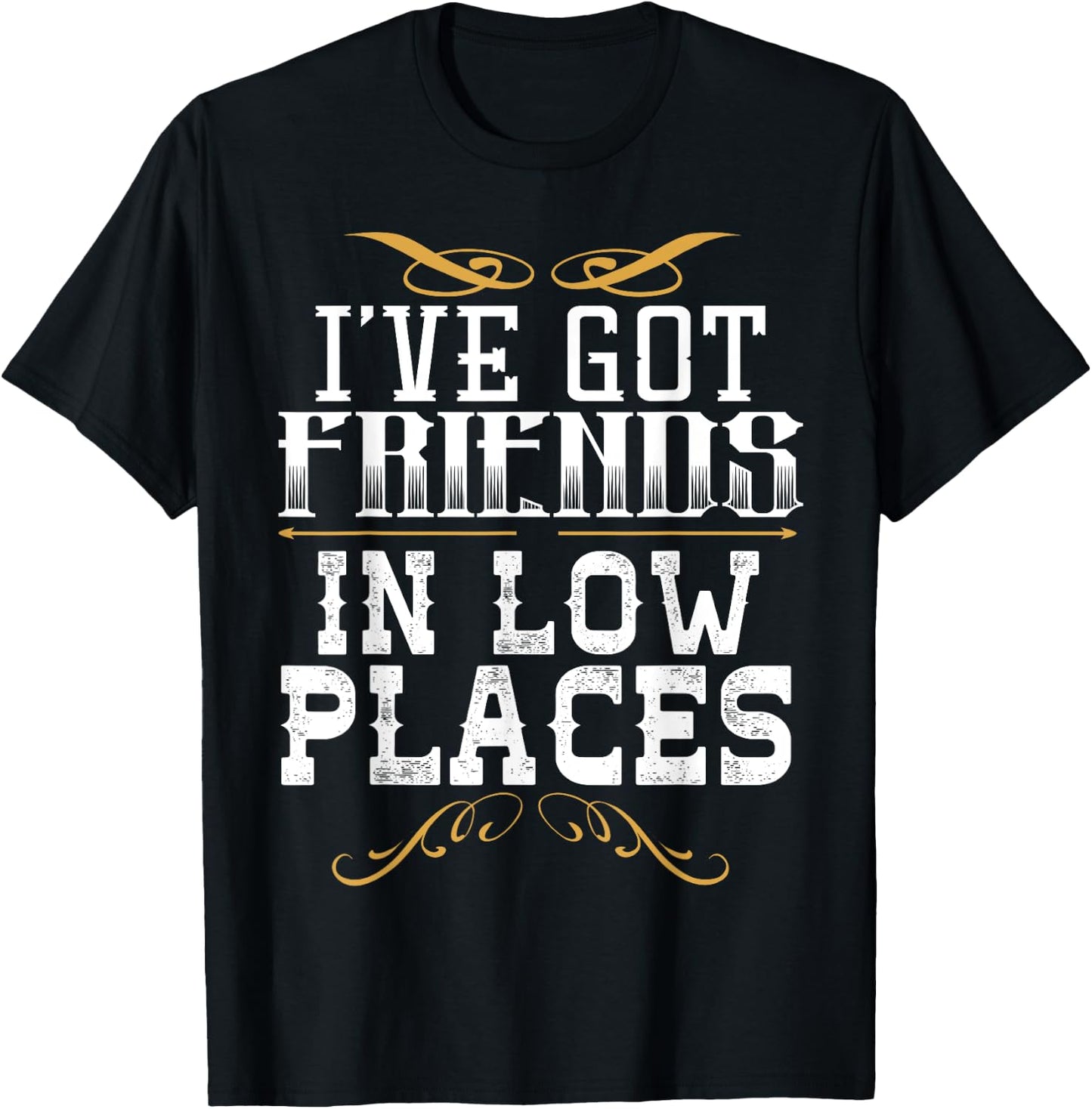 I've Got Friends In Low Places Redneck Country T-Shirt - T-Shirt | Black