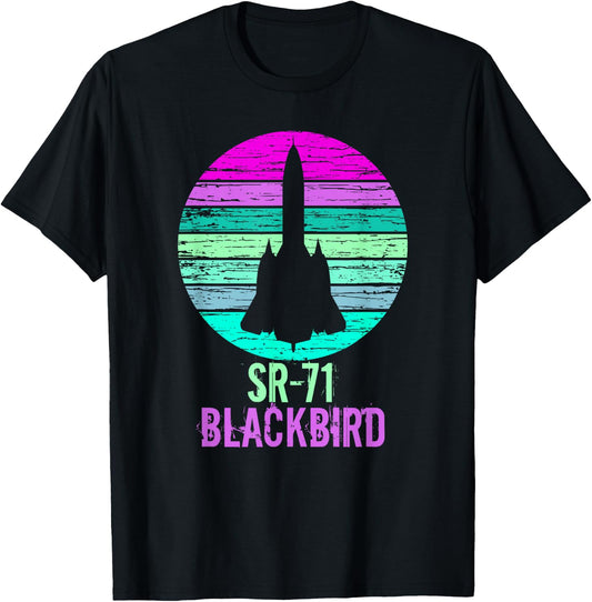 Vintage SR-71 Blackbird Military Aviation Aircraft T-Shirt - T-Shirt | Black