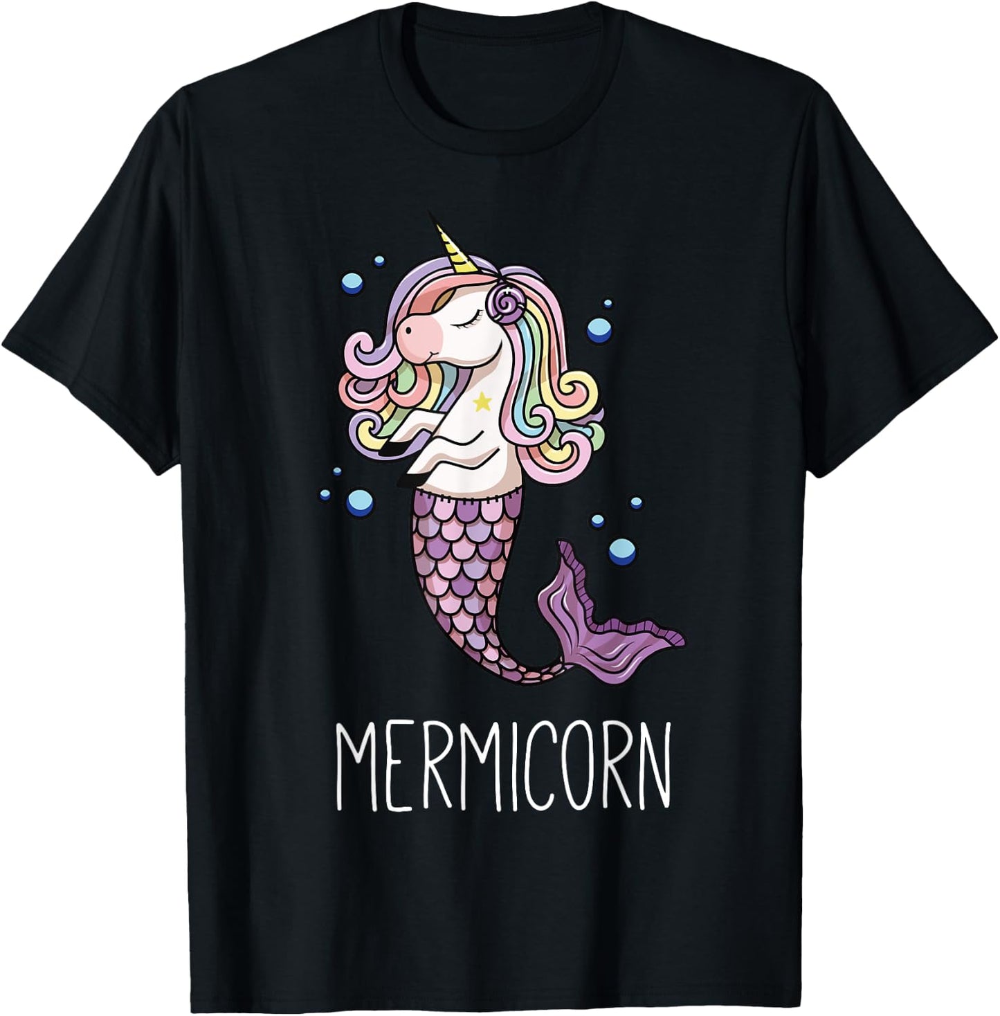Mermicorn - Unicorn & Mermaid T-Shirt - T-Shirt | Black