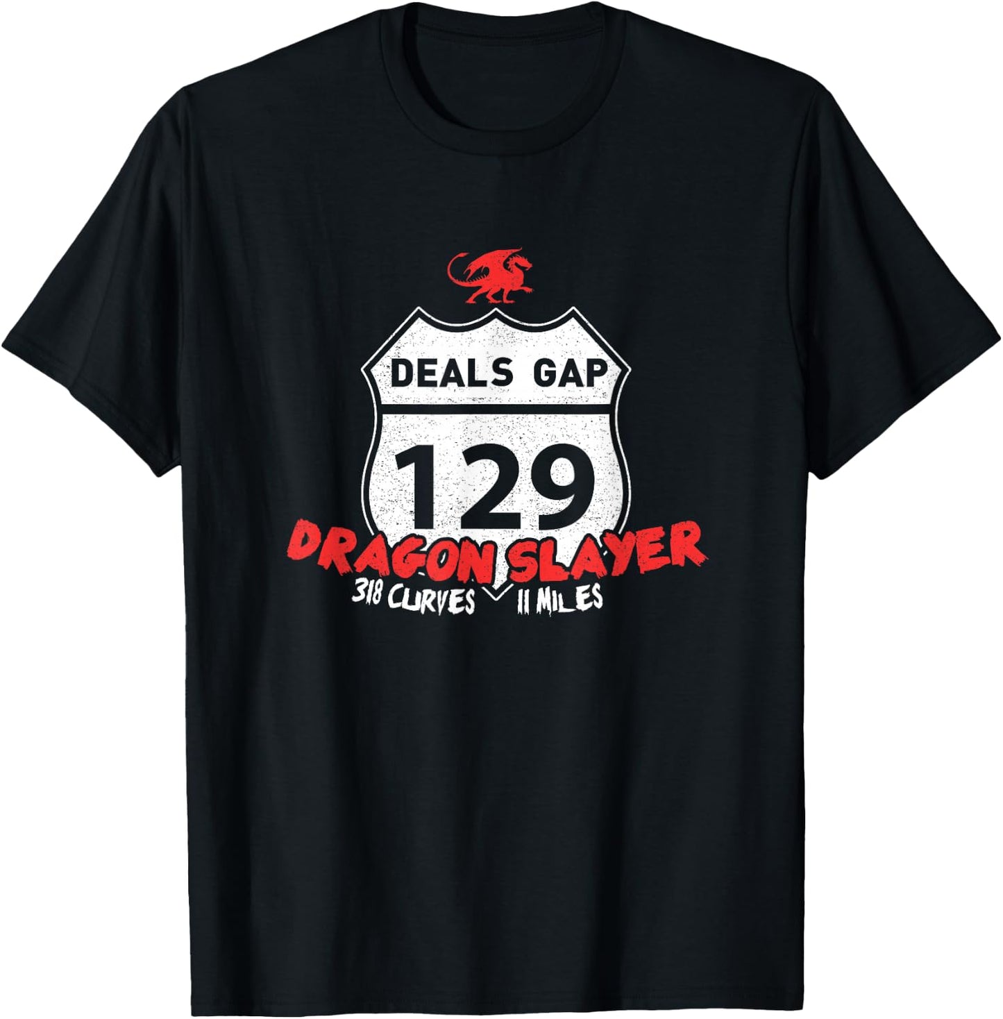 Tail of the Dragon US 129 "Dragon Slayer" Motorcycle Shirt T-Shirt - T-Shirt | Black