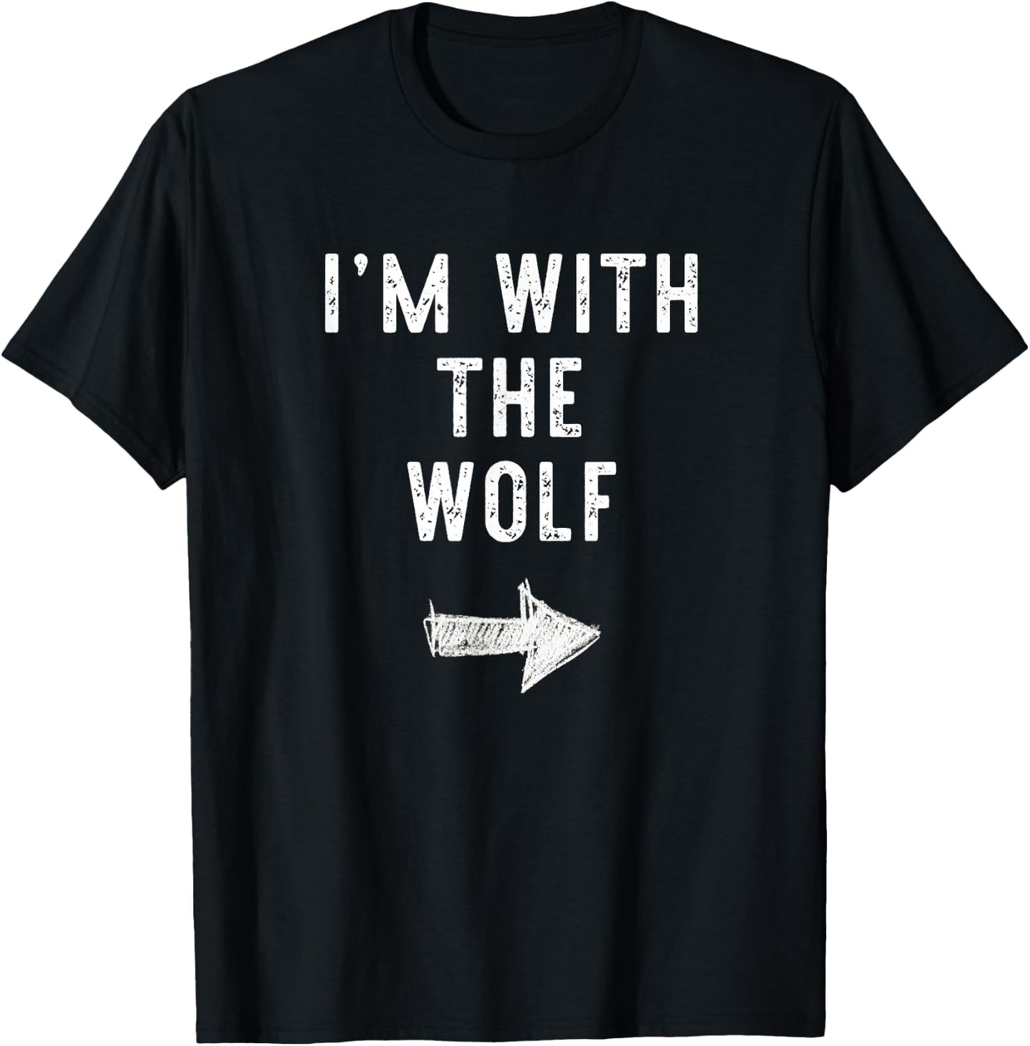 I’m With The Wolf Funny Halloween Couple Costume T-Shirt - T-Shirt | Black