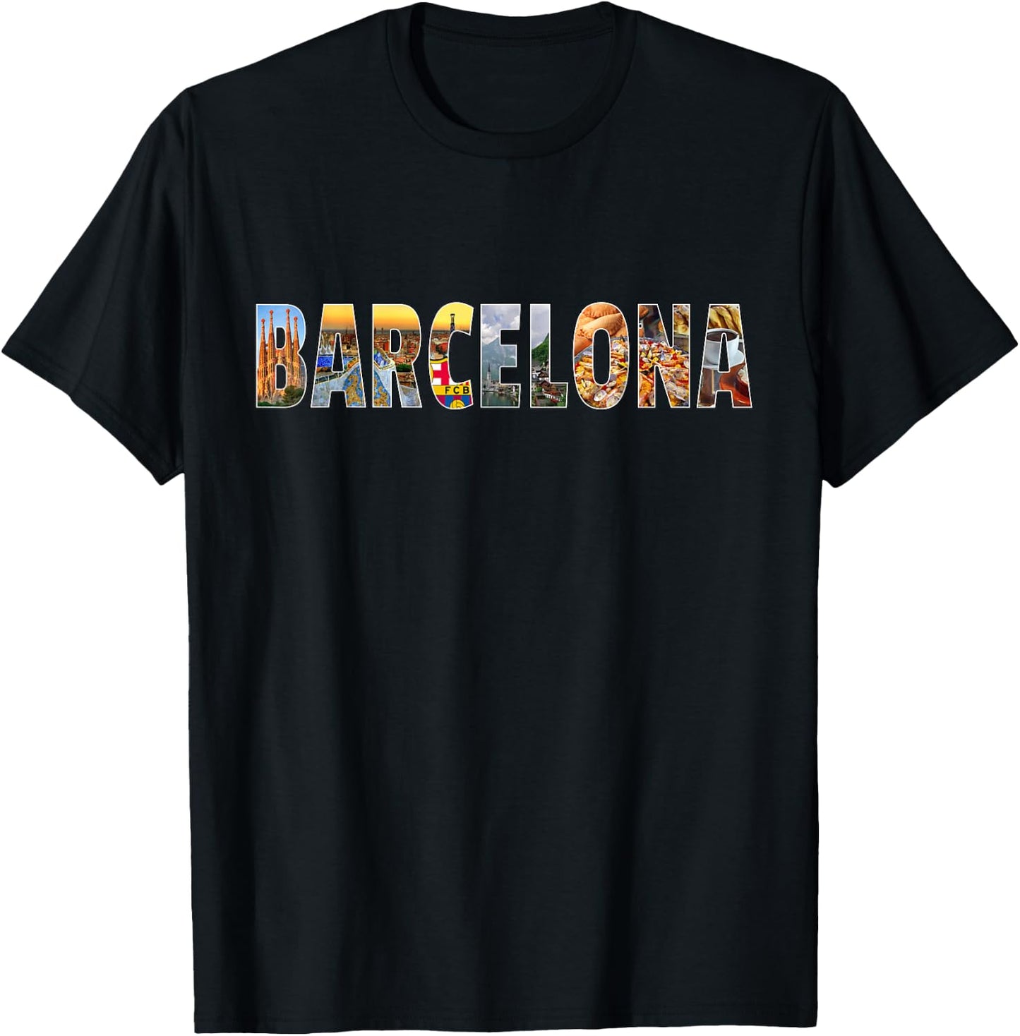 Barcelona Souvenir Spanish Vacation T Shirt Gift T-Shirt - T-Shirt | Black
