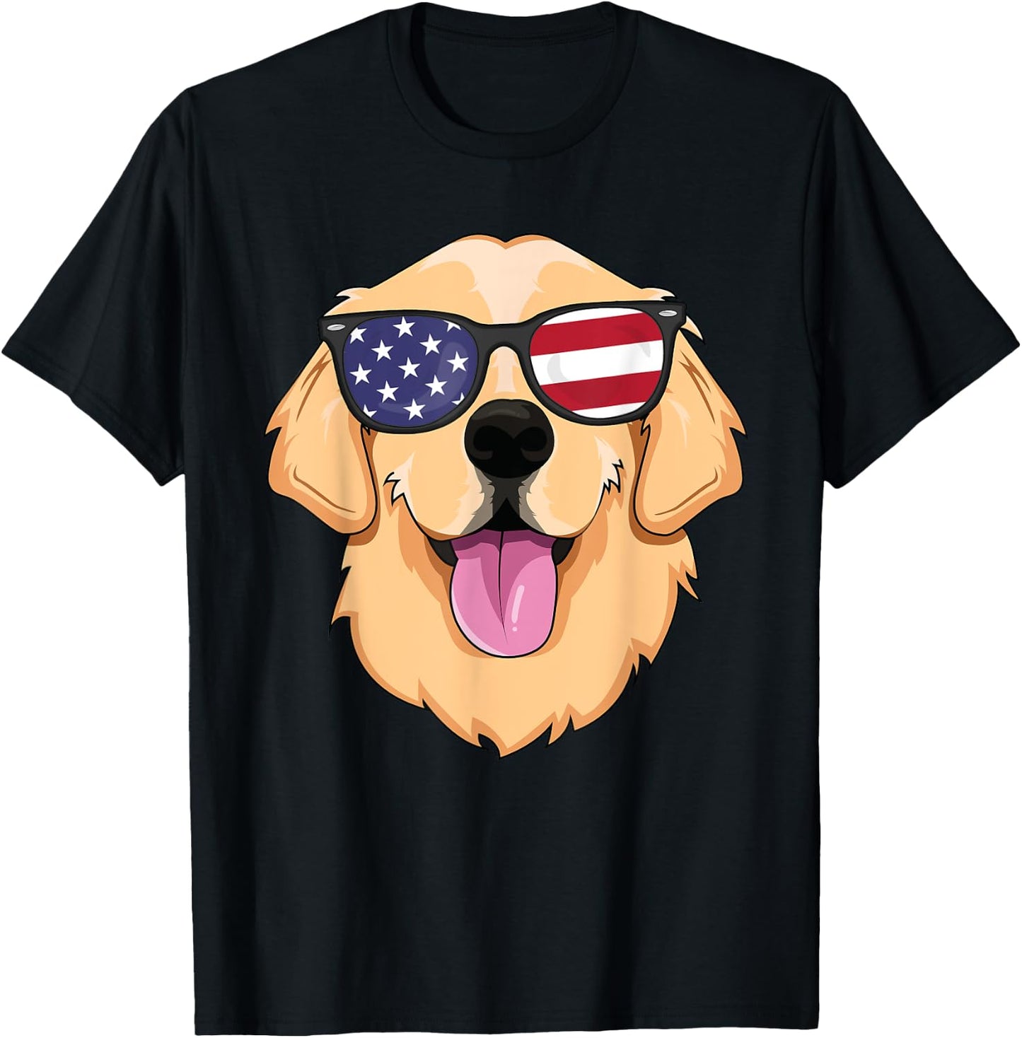 America Golden Retriever 4th of July Boys T-Shirt - T-Shirt | Black