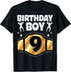 Kids 9th Birthday Boy Wrestling Belt Wrestle 9 Year Old Boys T-Shirt - T-Shirt | Black