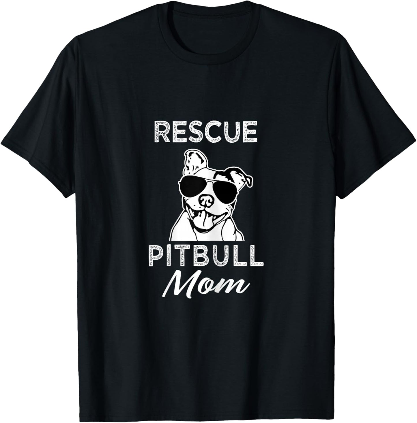 Rescue Pitbull Dog Mom funny Cute women's T-Shirt - T-Shirt | Black