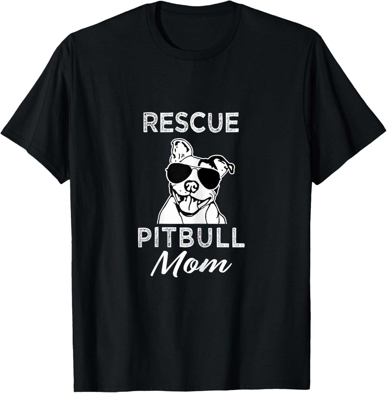 Rescue Pitbull Dog Mom funny Cute women's T-Shirt - T-Shirt | Black