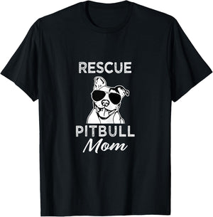 Rescue Pitbull Dog Mom funny Cute women's T-Shirt - T-Shirt | Black