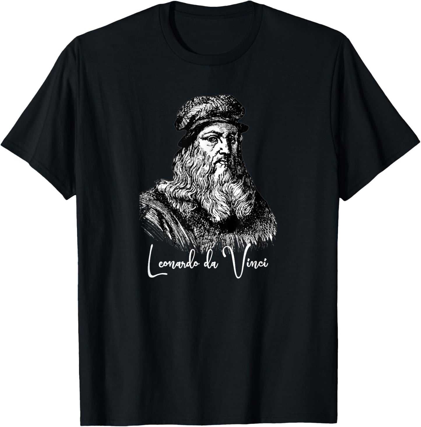 Leonardo da Vinci Shirt Self Portrait Renaissance Art Gift T-Shirt - T-Shirt | Black