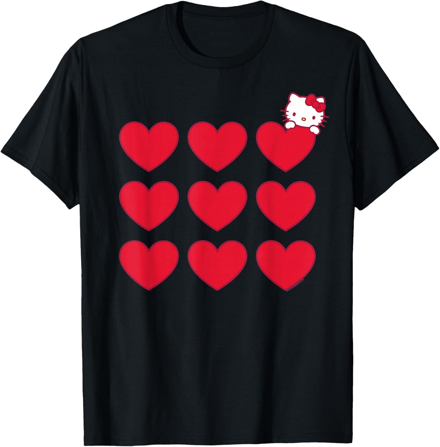 Hello Kitty Stacked Hearts Shirt T-Shirt - T-Shirt | Black