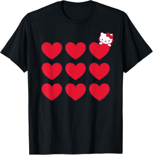 Hello Kitty Stacked Hearts Shirt T-Shirt - T-Shirt | Black