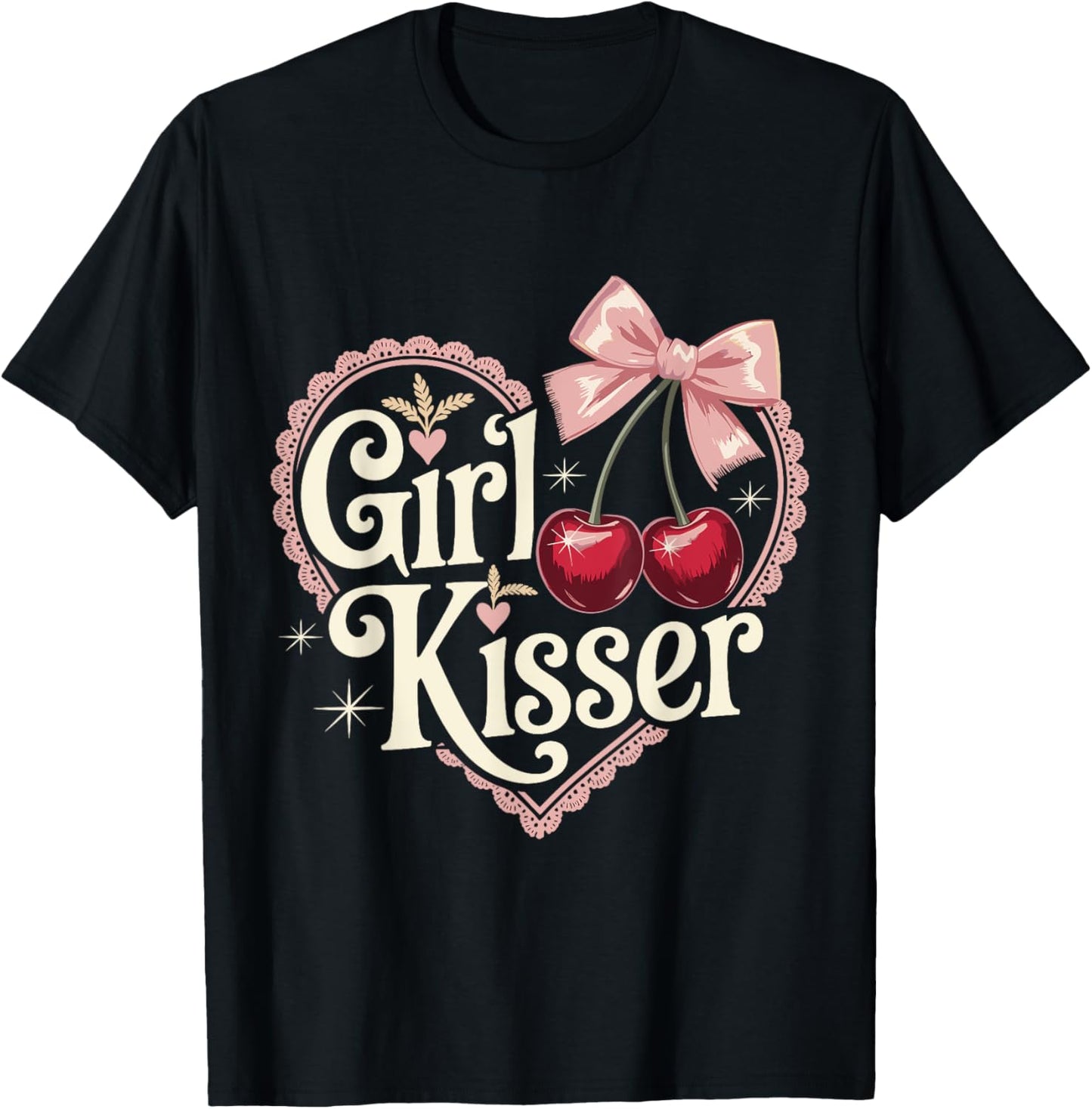 Girl Kisser Lesbians LGBT. Funny T-Shirt - T-Shirt | Black