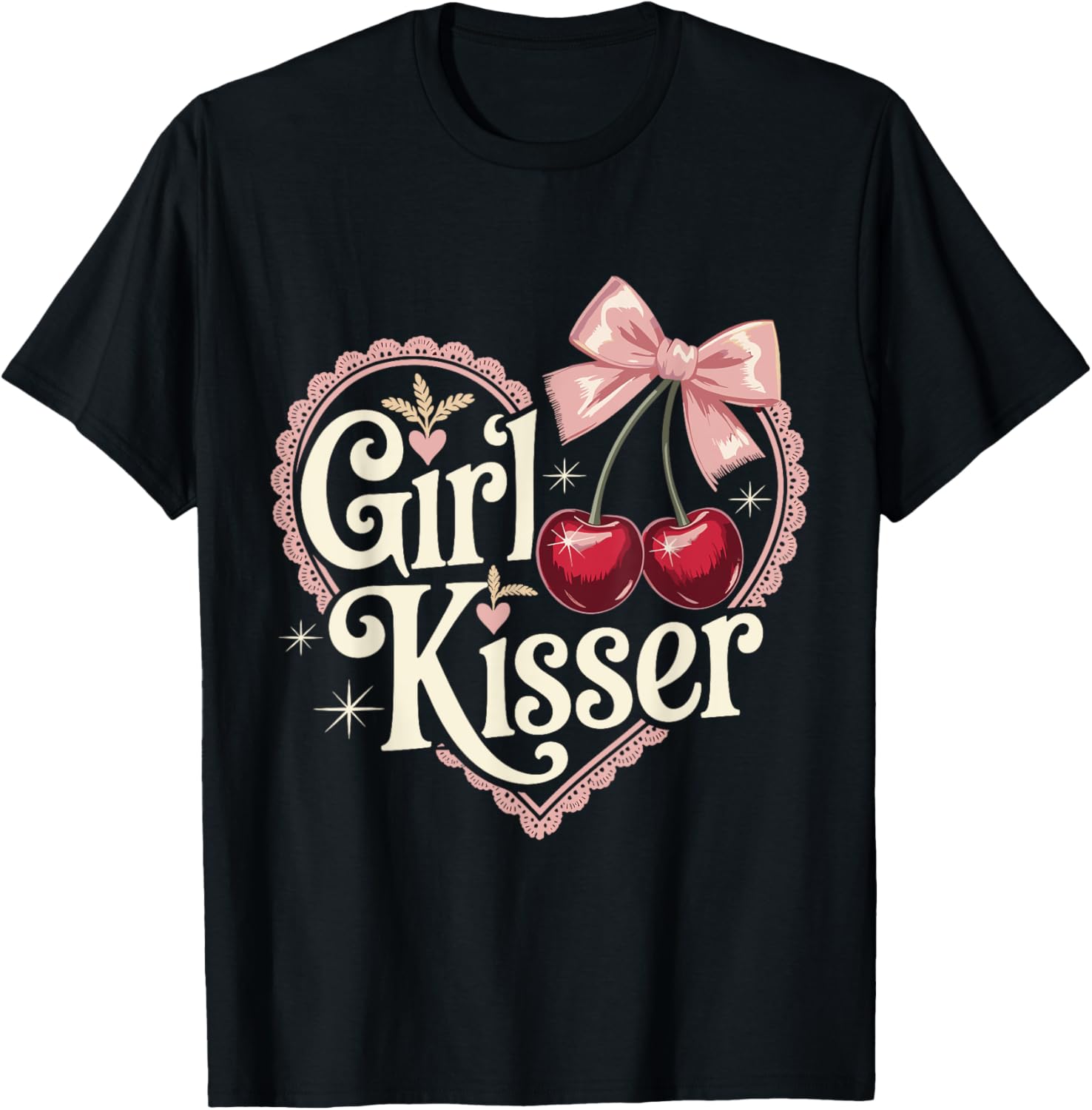 Girl Kisser Lesbians LGBT. Funny T-Shirt - T-Shirt | Black