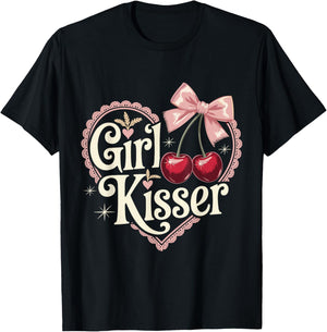 Girl Kisser Lesbians LGBT. Funny T-Shirt - T-Shirt | Black
