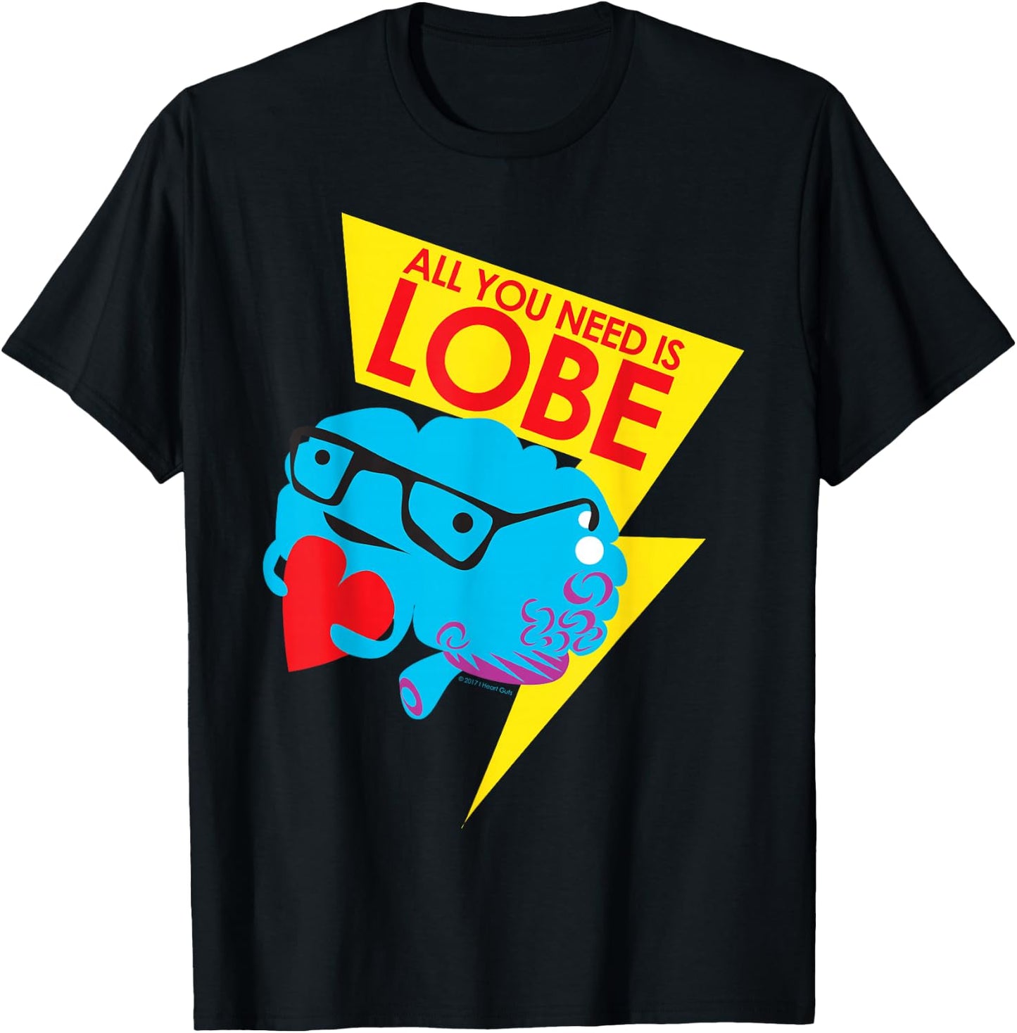 Cute Brain Shirt - Funny Brain Neuroscience Nerdy Humor T-Shirt - T-Shirt | Black