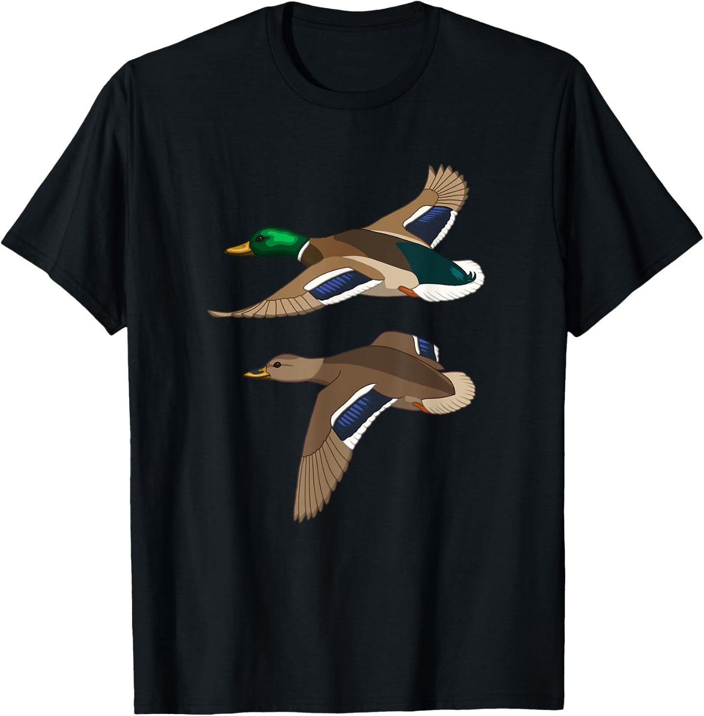 Flying Mallards Duck Hunting Bird Lover T Shirt T-Shirt - T-Shirt | Black