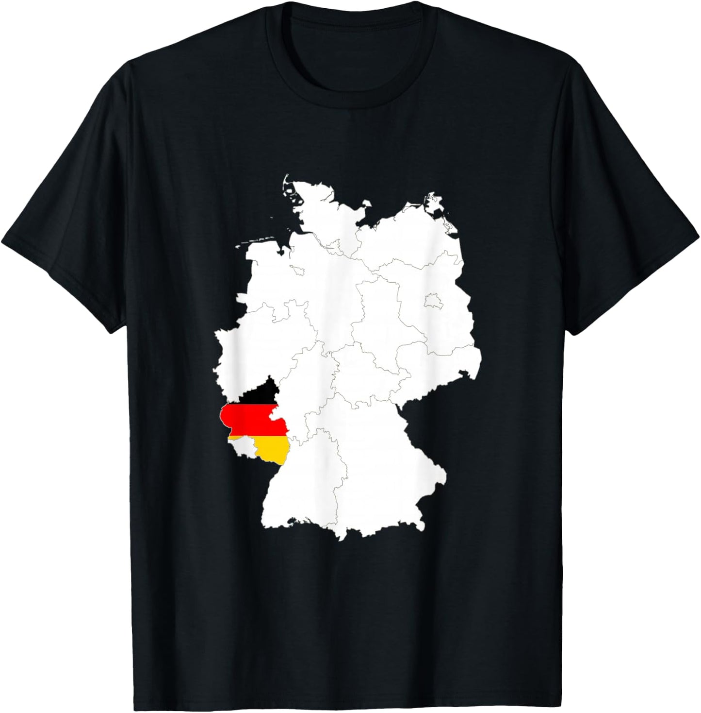 Rhineland Palatinate Flag Germany Rheinland Pfalz Gift T-Shirt - T-Shirt | Black
