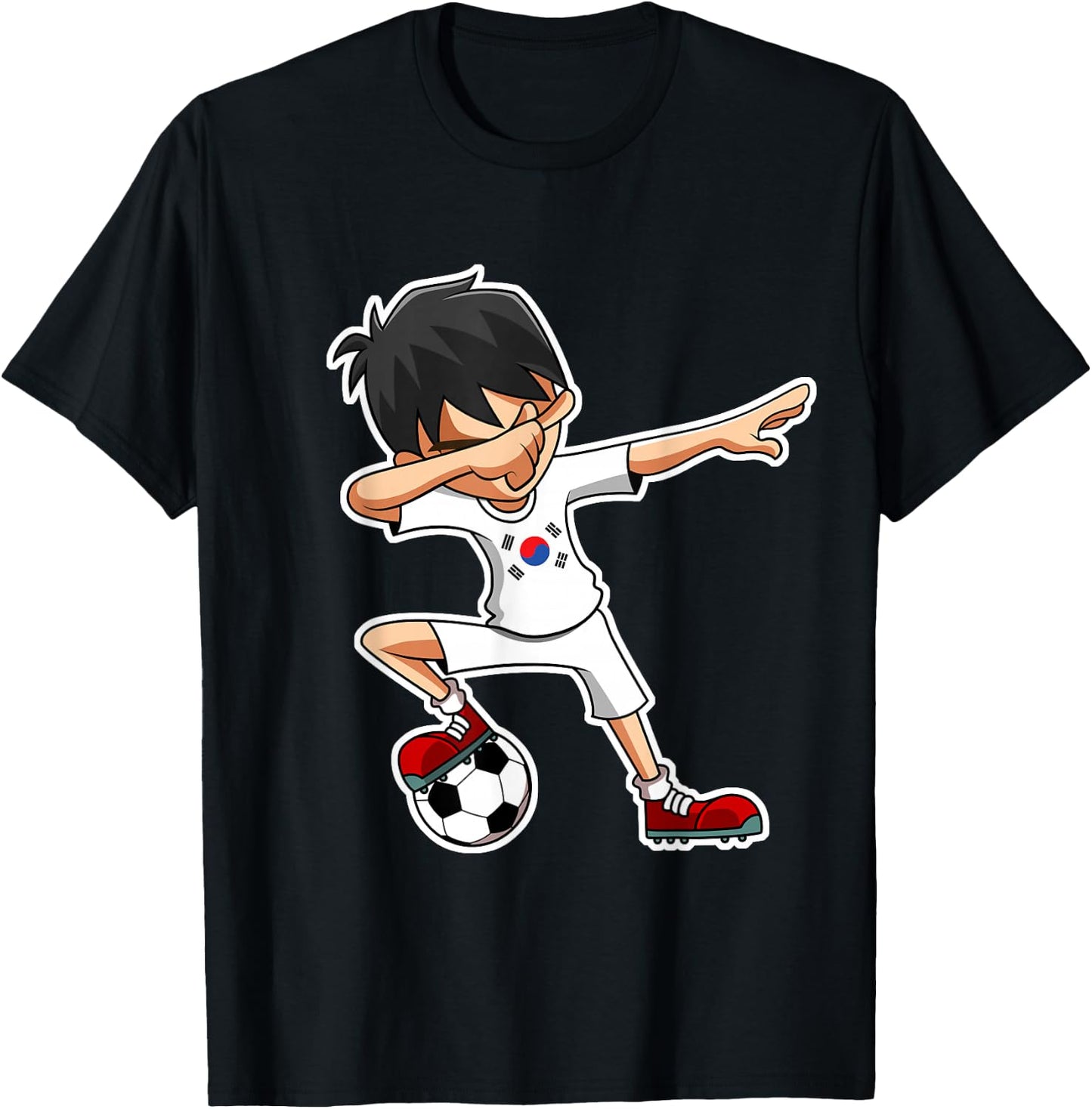 Dabbing Soccer Boy South Korea Jersey, Korean Kids Gifts T-Shirt - T-Shirt | Black